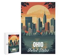 Jigsaw Puzzles 1000 PCS for Adults Ohio Skyline Teenagers Puzzles Hands-on Game Precision Cutting Help The Brain Exercise 1000 PCS