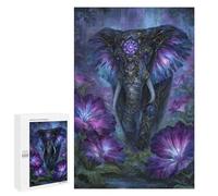 Jigsaw Puzzles 1000 PCS for Adults Ornate Elephant in Floral Fantasy Teenagers Puzzles Hands-on Game Precision Cutting Help The Brain Exercise 1000 PCS