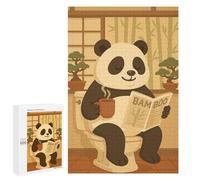 Jigsaw Puzzles 1000 PCS for Adults Panda on Toilet Reading Newspaper Puzzles for Adults Fun Games Staycation Kill Time for Birthday, Chrismas 1000 PCS