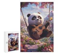 Jigsaw Puzzles 1000 PCS for Adults Panda Playing Guitar Teenagers Puzzles Toy Wall Decor Perfect Decoration Challenging To Complete 1000 PCS