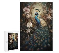 Jigsaw Puzzles 1000 PCS for Adults Peacock in Floral Frame Adult Puzzles Family Games Hand Speed Race Gifts for Friends And Family 1000 PCS