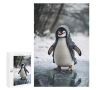 Jigsaw Puzzles 1000 PCS for Adults Penguin in Hoodie on Ice Adult Jigsaw Puzzle Toy Wall Decor Analysis And Logic Challenging To Complete 1000 PCS