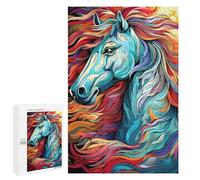 Jigsaw Puzzles 1000 PCS for Adults Portait of A Horse Teenagers Puzzles Hands-on Game Precision Cutting Help The Brain Exercise 1000 PCS