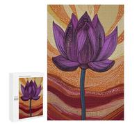 Jigsaw Puzzles 1000 PCS for Adults Purple Lotus Flower Art Jigsaw for Adults Anti-Stress Toys A Work of Art Great Gift for Gaming 1000 PCS
