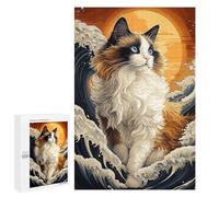 Jigsaw Puzzles 1000 PCS for Adults Ragdoll Cat in The Waves Puzzles for Adults Family Games Difficult Hard for Birthday, Chrismas 1000 PCS