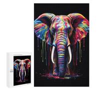 Jigsaw Puzzles 1000 PCS for Adults Rainbow Elephant Adult Jigsaw Puzzle Toy Wall Decor Analysis And Logic Challenging To Complete 1000 PCS