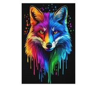 Jigsaw Puzzles 1000 PCS for Adults Rainbow Fox Pop Art Fox Co Adult Jigsaw Toy Wall Decor Difficult Challenge Great Gift for Gaming 1000 PCS