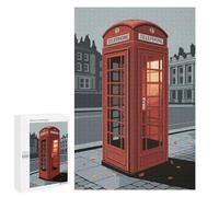 Jigsaw Puzzles 1000 PCS for Adults Red Telephone Booth in London Puzzles for Adults Fun Games Staycation Kill Time for Birthday, Chrismas 1000 PCS