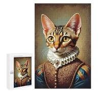 Jigsaw Puzzles 1000 PCS for Adults Renaissance Cat Portrait Teenagers Puzzles Hands-on Game Precision Cutting Help The Brain Exercise 1000 PCS