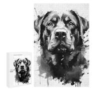Jigsaw Puzzles 1000 PCS for Adults Rottweiler Black Portrait Teenagers Puzzles Toy Wall Decor Perfect Decoration Challenging To Complete 1000 PCS