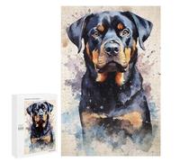Jigsaw Puzzles 1000 PCS for Adults Rottweiler Watercolor Teenagers Puzzles Hands-on Game Precision Cutting Help The Brain Exercise 1000 PCS