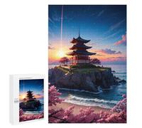 Jigsaw Puzzles 1000 PCS for Adults Sakura Japan Pagoda Teenagers Puzzles Toy Wall Decor Perfect Decoration Challenging To Complete 1000 PCS