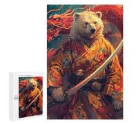 Jigsaw Puzzles 1000 PCS for Adults Samurai Bear with Dragon Sword Jigsaw Puzzle Anti-Stress Toys For Family Fun Deal As Gifts for The Whole Family 1000 PCS