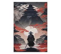 Jigsaw Puzzles 1000 PCS for Adults Samurai Japanese Landscape Jigsaw Puzzle Brain Teaser Game Hand Speed Race Stress Reduction Gifts 1000 PCS