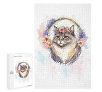 Jigsaw Puzzles 1000 PCS for Adults Siberian Cat Watercolor Puzzles for Adults Family Games Difficult Hard for Birthday, Chrismas 1000 PCS