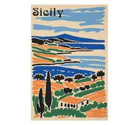 Jigsaw Puzzles 1000 PCS for Adults Sicily Travel Poster Jigsaws for Adults Brain Teaser Game Birthday Present Gifts for Friends And Family 1000 PCS