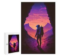 Jigsaw Puzzles 1000 PCS for Adults Silhouette Hiker in Mountainscape Teenagers Puzzles Toy Wall Decor Perfect Decoration Challenging To Complete 1000 PCS