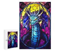 Jigsaw Puzzles 1000 PCS for Adults Skeleton Dragon Stained Gl Adult Puzzles Family Games Hand Speed Race Gifts for Friends And Family 1000 PCS