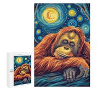 Jigsaw Puzzles 1000 PCS for Adults Sleeping Orangutan Starry Night Art Teenagers Puzzles Toy Wall Decor Perfect Decoration Challenging To Complete 1000 PCS