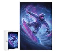 Jigsaw Puzzles 1000 PCS for Adults Snowboarder in Neon Lights Puzzles for Teenagers Family Activities Educational Challenge Challenging Game And Family Play 1000 PCS