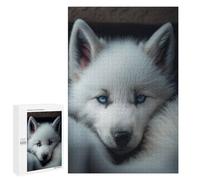 Jigsaw Puzzles 1000 PCS for Adults Snowy Wolf Pup Gaze Teenagers Puzzles Toy Wall Decor Perfect Decoration Challenging To Complete 1000 PCS