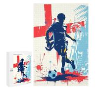 Jigsaw Puzzles 1000 PCS for Adults Soccer Player with England Flag Adult Jigsaw Puzzle Toy Wall Decor Analysis And Logic Challenging To Complete 1000 PCS