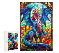 Jigsaw Puzzles 1000 PCS for Adults Stained Glass Dragon Teenagers Puzzles Toy Wall Decor Perfect Decoration Challenging To Complete 1000 PCS