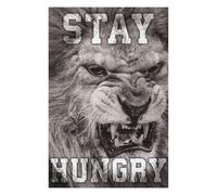 Jigsaw Puzzles 1000 PCS for Adults Stay Hungry Lion Motivate Jigsaw Puzzle Brain Teaser Game Hand Speed Race Stress Reduction Gifts 1000 PCS