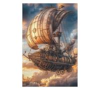 Jigsaw Puzzles 1000 PCS for Adults Steampunk Airship Adult Jigsaw Toy Wall Decor Difficult Challenge Great Gift for Gaming 1000 PCS