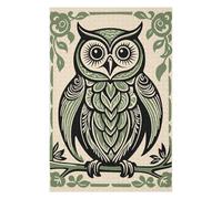 Jigsaw Puzzles 1000 PCS for Adults Stylized Owl Illustration with Floral Frame Adult Jigsaw Puzzle Family Games Hand Speed Race Great Gift for Gaming 1000 PCS