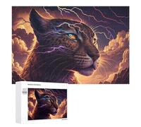 Jigsaw Puzzles 1000 PCS for Adults Thundering Leopard Majesty Puzzle for Adults Anti-Stress Toys Enhance Memory Great Gift for Gaming 1000 PCS