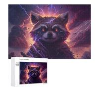 Jigsaw Puzzles 1000 PCS for Adults Thundering Raccoon Storm Puzzle for Adults Anti-Stress Toys Enhance Memory Great Gift for Gaming 1000 PCS