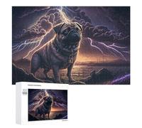 Jigsaw Puzzles 1000 PCS for Adults Thunderstorm Pug Adventure -10 Puzzle for Adults Anti-Stress Toys Enhance Memory Great Gift for Gaming 1000 PCS