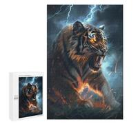 Jigsaw Puzzles 1000 PCS for Adults Tiger Scary Fantasy Light Teenagers Puzzles Toy Wall Decor Perfect Decoration Challenging To Complete 1000 PCS