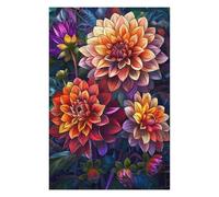 Jigsaw Puzzles 1000 PCS for Adults Vibrant Dahlias Adult Jigsaw Toy Wall Decor Difficult Challenge Great Gift for Gaming 1000 PCS