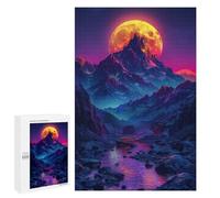 Jigsaw Puzzles 1000 PCS for Adults Vibrant Mountain Moonlit Landscape Puzzles for Teenagers Family Activities Educational Challenge Challenging Game And Family Play 1000 PCS