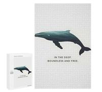 Jigsaw Puzzles 1000 PCS for Adults Whale Silhouette with Ocean Teenagers Puzzles Hands-on Game Precision Cutting Help The Brain Exercise 1000 PCS