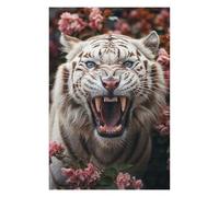 Jigsaw Puzzles 1000 PCS for Adults White Tiger Roaring Jigsaws for Adults Brain Teaser Game For Family Fun Help The Brain Exercise 1000 PCS