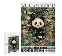 Jigsaw Puzzles 1000 PCS for Adults William Morris Panda Floral Exhibition Jigsaw Puzzle Anti-Stress Toys For Family Fun Deal As Gifts for The Whole Family 1000 PCS