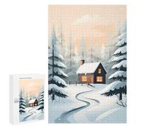 Jigsaw Puzzles 1000 PCS for Adults Winter Cabin in The Woods Teenagers Puzzles Toy Wall Decor Perfect Decoration Challenging To Complete 1000 PCS