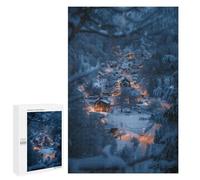 Jigsaw Puzzles 1000 PCS for Adults Winter Snowy Village Night Teenagers Puzzles Toy Wall Decor Perfect Decoration Challenging To Complete 1000 PCS