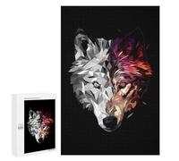 Jigsaw Puzzles 1000 PCS for Adults Wolf Low Poly Abstract Teenagers Puzzles Toy Wall Decor Perfect Decoration Challenging To Complete 1000 PCS