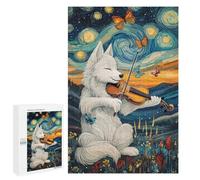 Jigsaw Puzzles 1000 PCS for Adults Wolf Playing Violin Puzzle for Adults Anti-Stress Toys Enhance Memory Great Gift for Gaming 1000 PCS