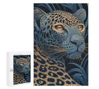 Jigsaw Puzzles 1000 PCS for Teenagers Blue Leopard Embroidery Artwork Puzzles for Teenagers But Fun And Humorous Educational Challenge Toy Intellectual Game 1000 PCS