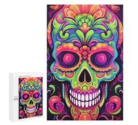 Jigsaw Puzzles 1000 PCS for Teenagers Colorful Sugar Skull Artwork Jigsaws for Adults Puzzle Enhance Memory Educational Challenge Stress Reduction Gifts 1000 PCS