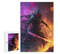 Jigsaw Puzzles 1000 PCS for Teenagers Dark Warrior with Glowing Eyes Jigsaws for Adults Puzzle Enhance Memory Educational Challenge Stress Reduction Gifts 1000 PCS