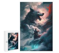 Jigsaw Puzzles 1000 PCS for Teenagers Fantasy Wolf Warrior Artwork Jigsaws for Adults Puzzle Enhance Memory Educational Challenge Stress Reduction Gifts 1000 PCS