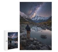 Jigsaw Puzzles 1000 PCS for Teenagers Milky Way Reflections in Mountains Jigsaws for Adults Puzzle Enhance Memory Educational Challenge Stress Reduction Gifts 1000 PCS