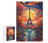 Jigsaw Puzzles 1000 PCS for Teenagers Paris Eiffel Tower Autumn Scenery Jigsaw Puzzles for Adults Enhance Memory Parent-child Interaction Toy Intellectual Game 1000 PCS