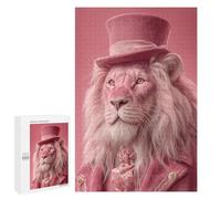 Jigsaw Puzzles 1000 PCS for Teenagers Pink Lion Top Hat Suit-1 Jigsaw Puzzles for Adults Enhance Memory Parent-child Interaction Toy Intellectual Game 1000 PCS